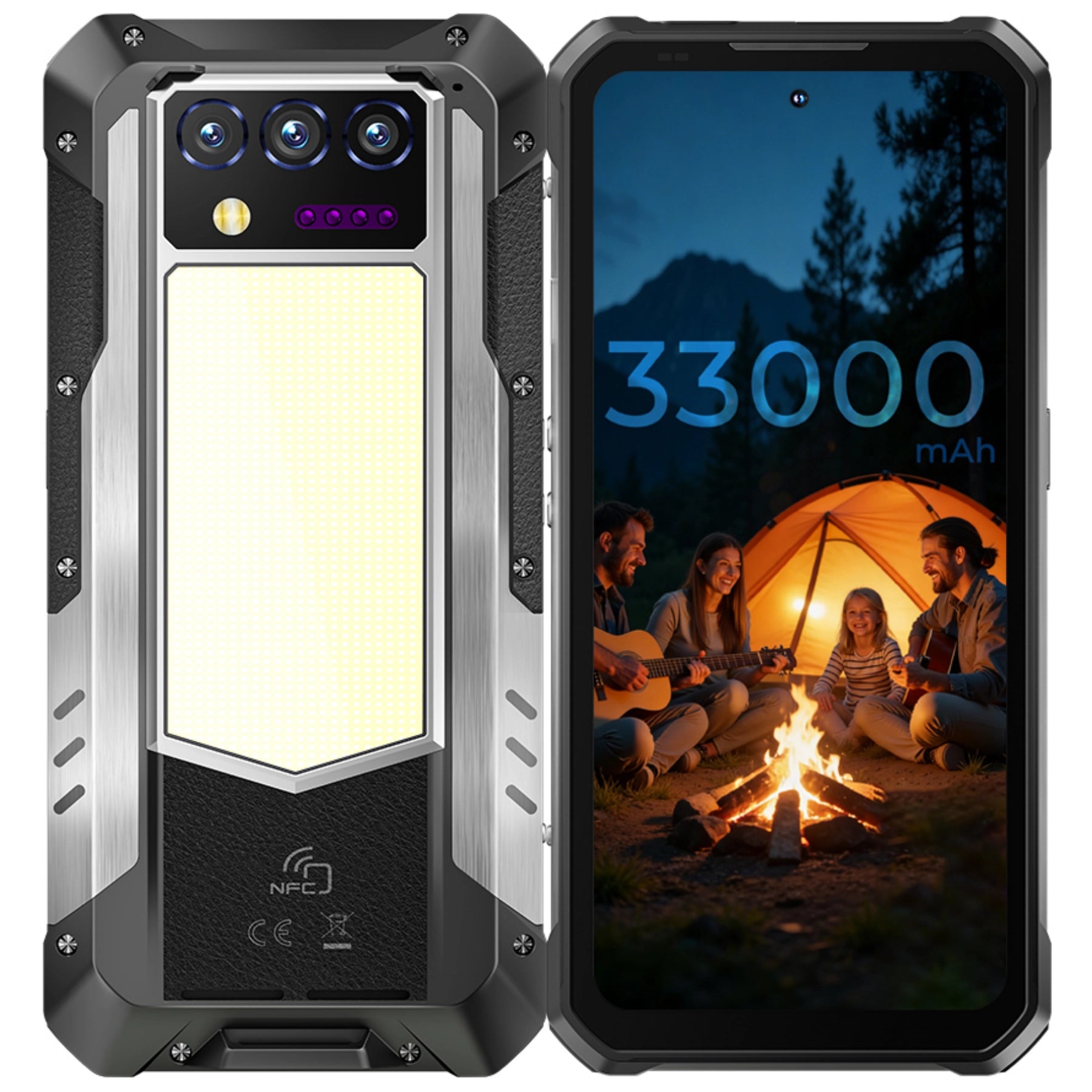 Oukitel WP100Titan 5G Rugged Phone 6.8-inch 120Hz 33000mAh Camping Light Big Mobile Projection Function (16GB+512GB NFC)