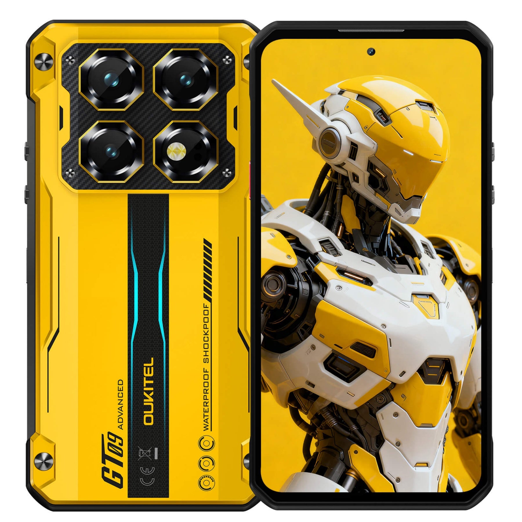 Oukitel WP60 silver rugged smartphone with 7.2-inch HD+ display, 108MP rear camera, and 10000mAh long-lasting battery.