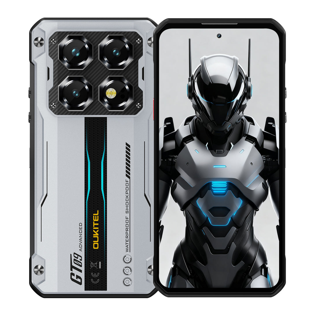 Rugged smartphone with multiple views on a white background